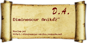 Diminescur Anikó névjegykártya